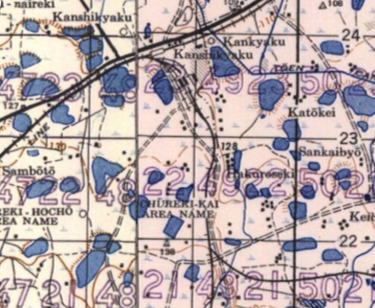 1944年崁子腳工場構內圖（取自中央研究院人文社會科學研究中心GIS 台灣百年歷史地圖）